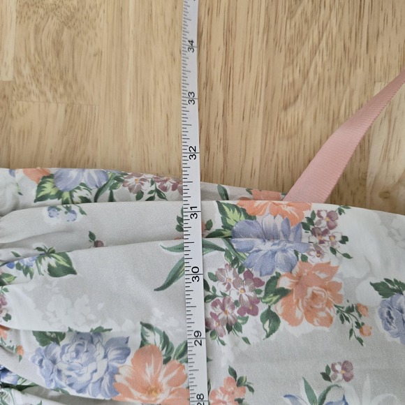 House of CB Mini Dress Womens Small Floral Kara Ruched Ruffle Sleeve Lace Up - Picture 7 of 12